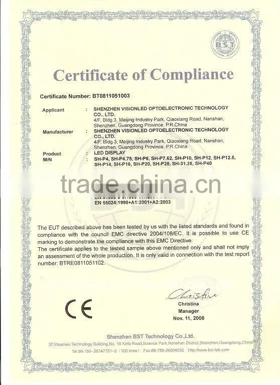 P16 pure blue outdoor led message sign with CE certificate