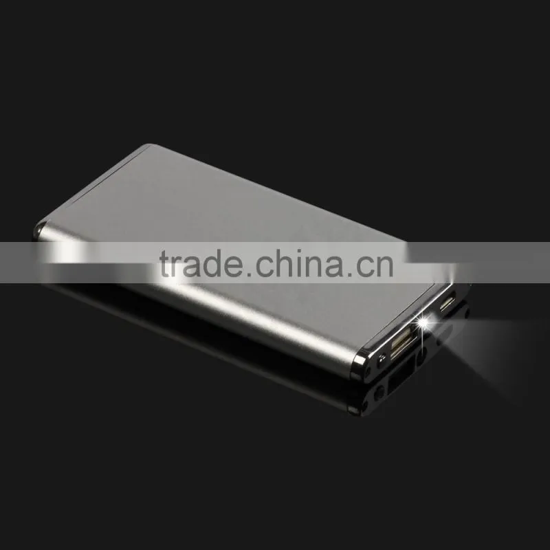 aluminium alloy portable li-polymer ultra thin power bank 8000mah