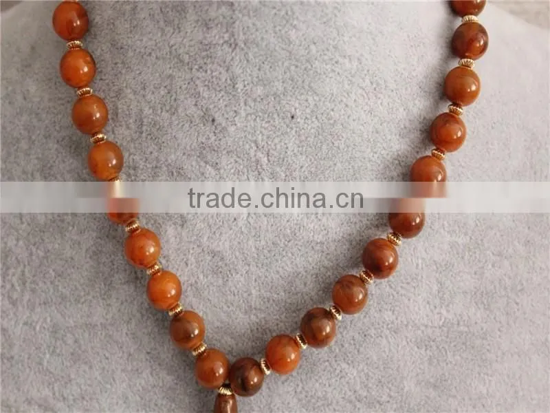 New design red color acrylic beads necklace women necklace jewerly