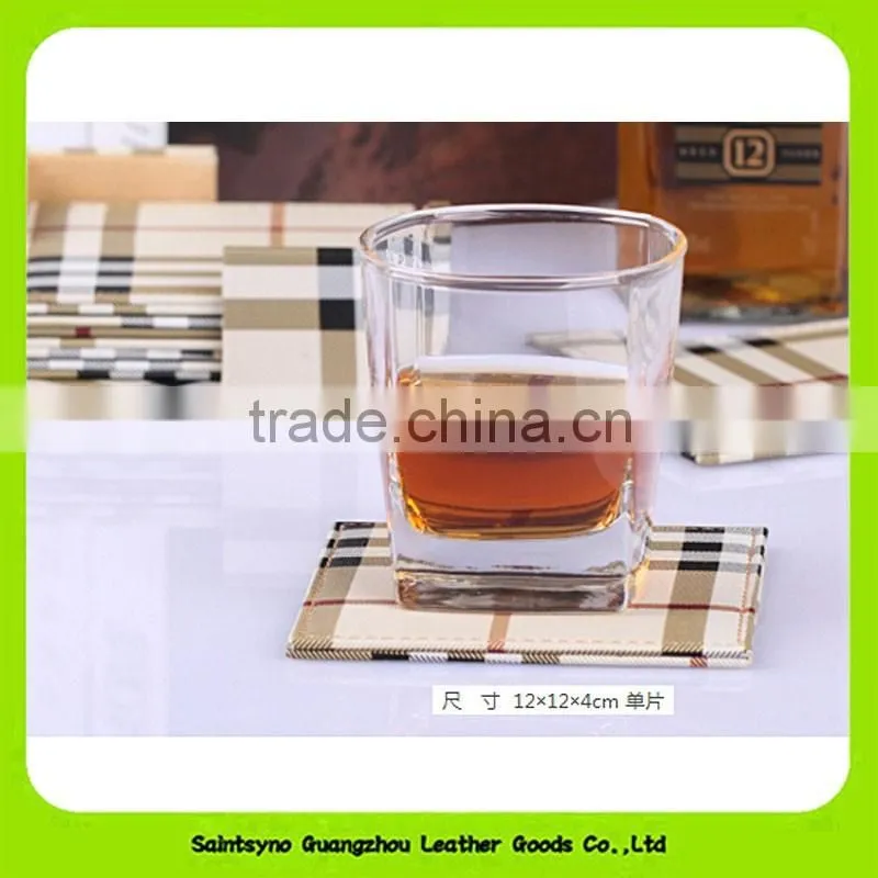 16019 Free design good quality leather coasters for tea