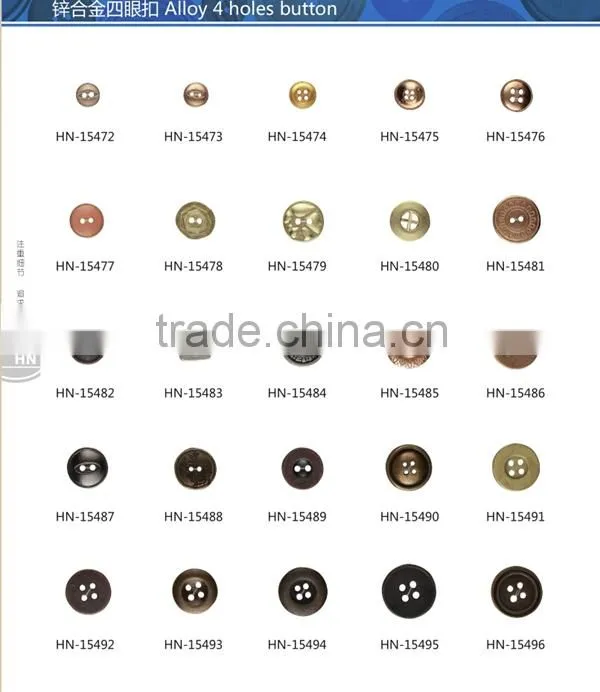 Oeko-tex approved custom made 4-hole metal button