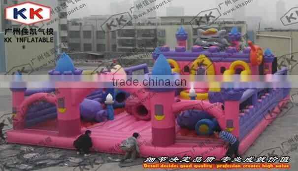 Pink and Purple Playing Inflatable amusement park jumping fun land