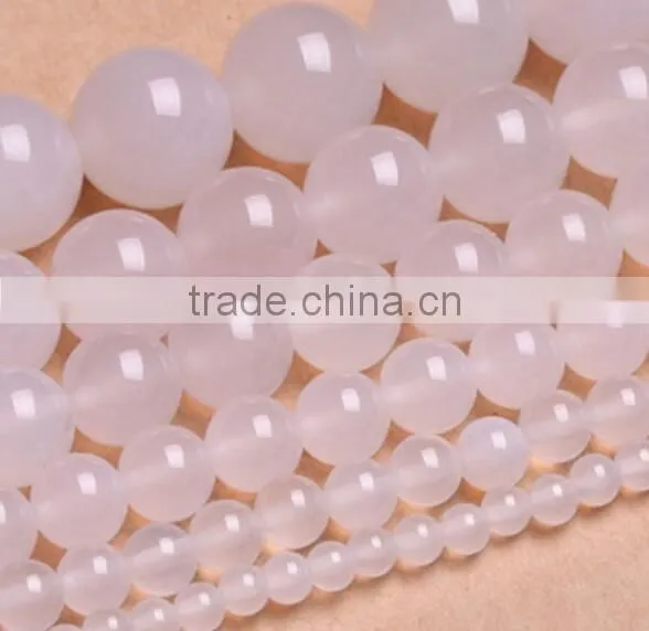 10mm translucent white agate loose beads
