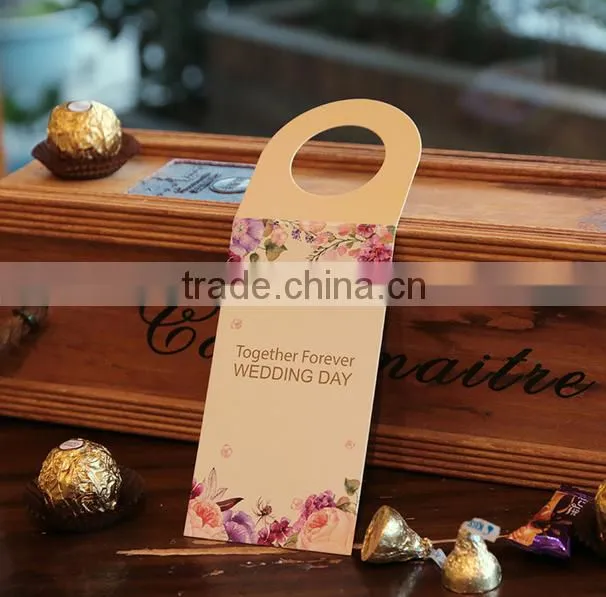 cheap grape wine bottle hang tag for wedding