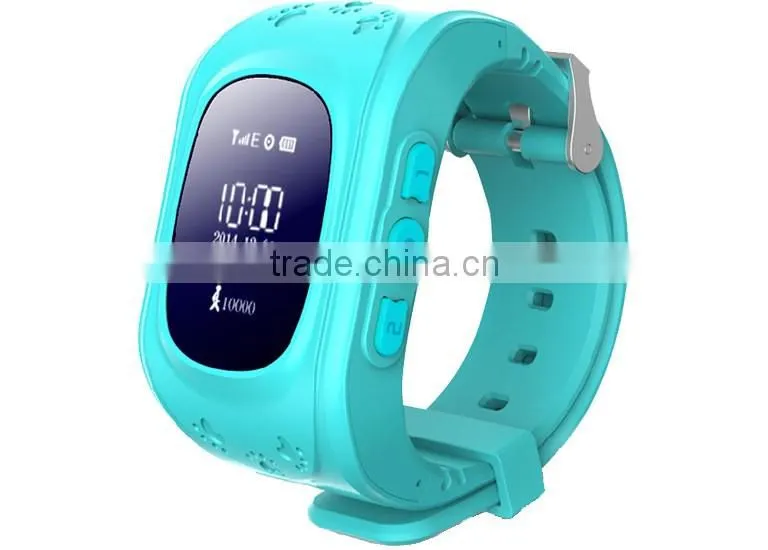 New products for 2016 waterproof wrist watch gps tracking device for kids Q50 with two way communication