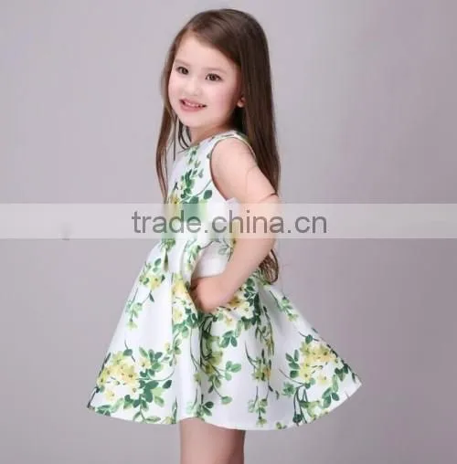 fashion flower picture of children casual dress wholesale summer girl children dress models
