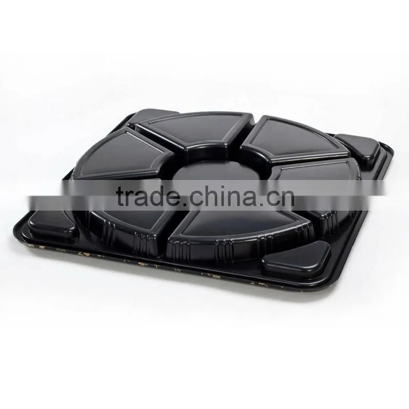7 compartments divided tray plastic