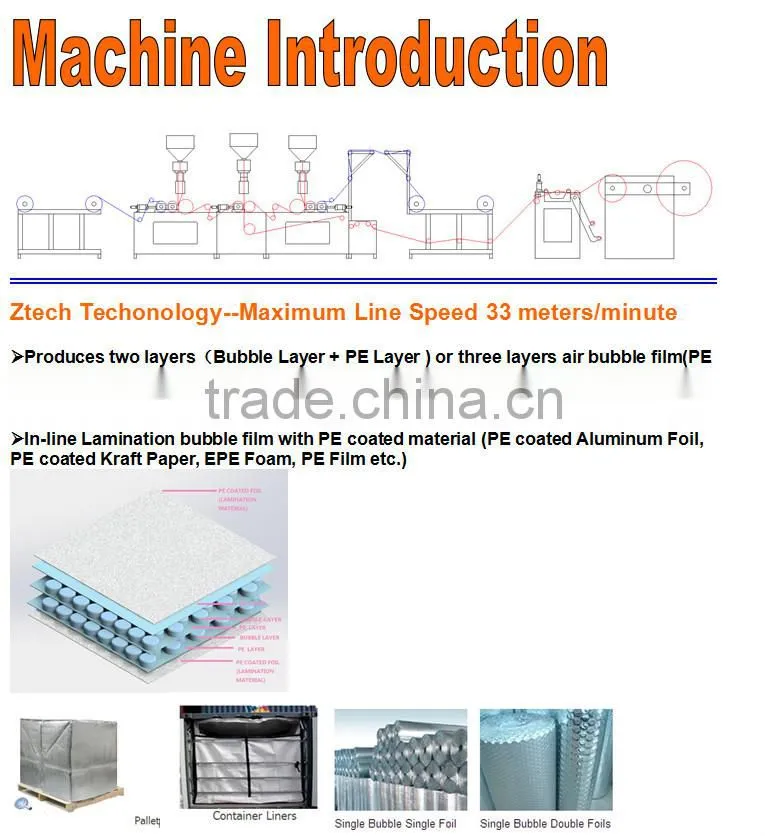 2015 1.2m 7 layer air bubble film extrusion line