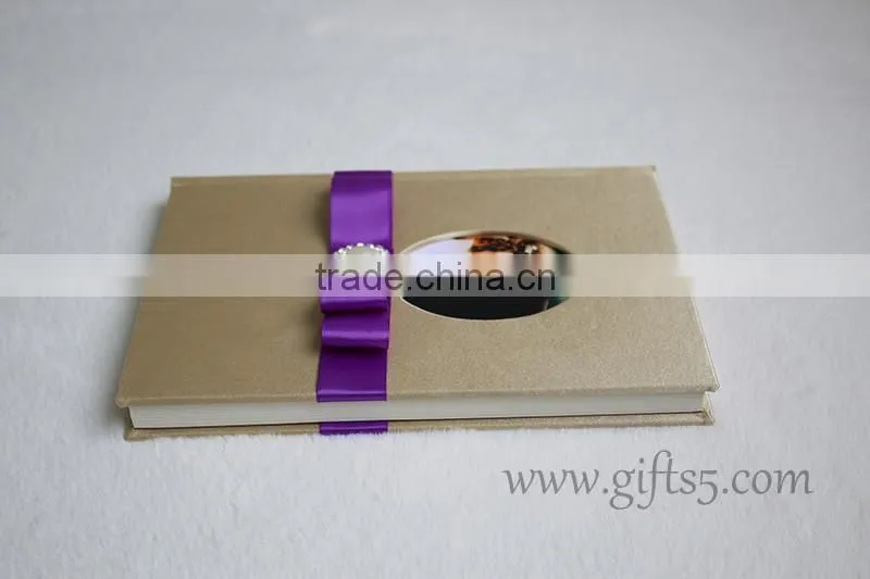 Gold Wedding Guest Book with photo frame