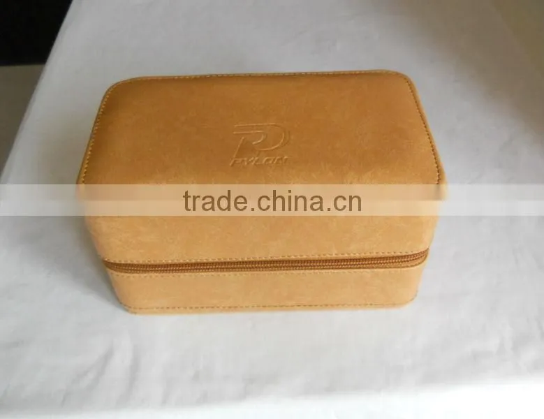 Custom make Zipper closure leather watch box