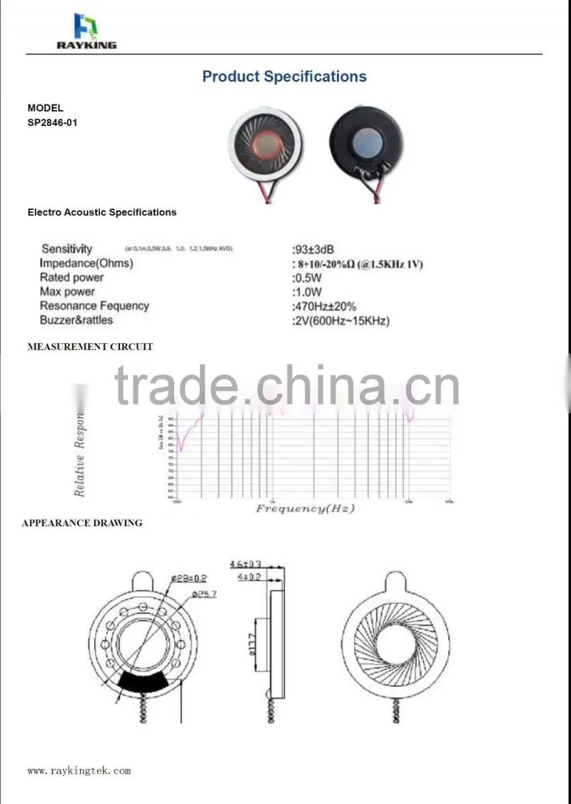 1W speaker 8Ohm driver unit