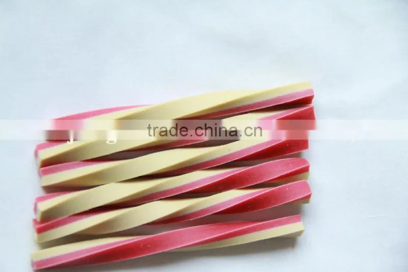 natural dog snack (two-tone squared twisted stick)