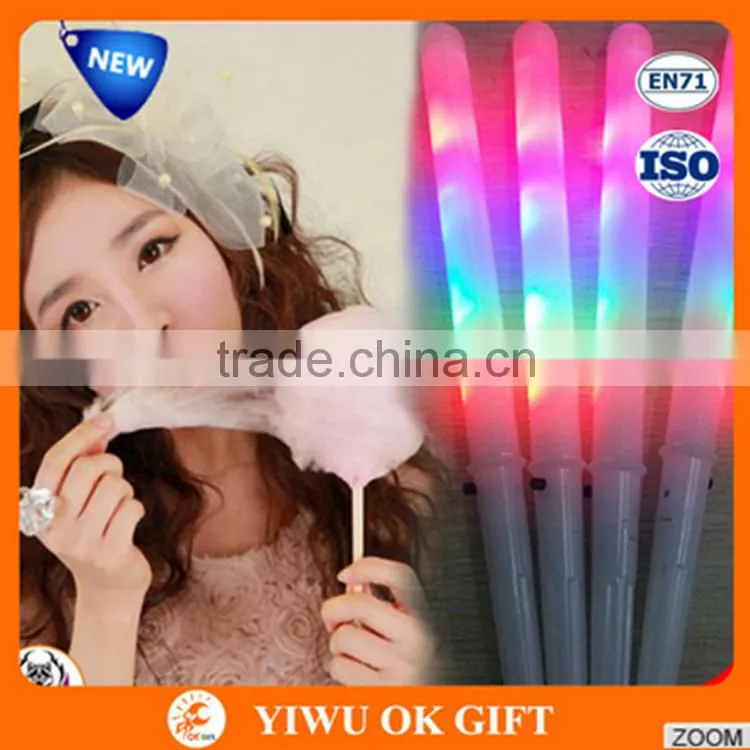 Cheap Price LED flashing Fairy Cotton Candy Floss Stick Novelty Glow Stick