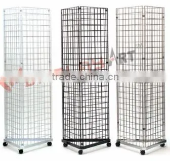 Custom White Metal Gridwall Panel Floor Display
