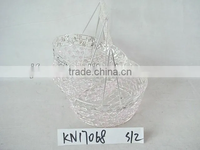 Hot sale item round white pearl wire basket