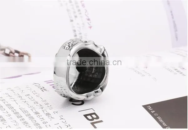 2016 custom design gothic 316L titanium steel devil skull ring