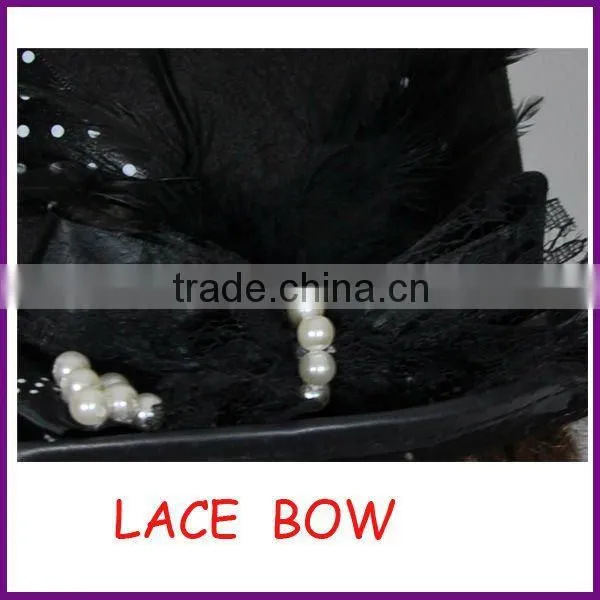 Fashion and Magic black top hat with ribbon