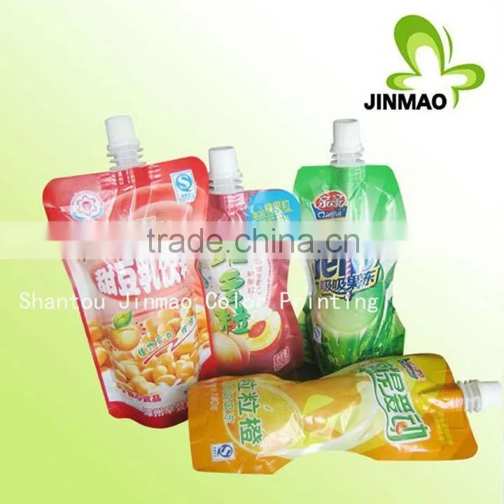China manufacture drink water pouch/bag with spout,aluminum foil packaging