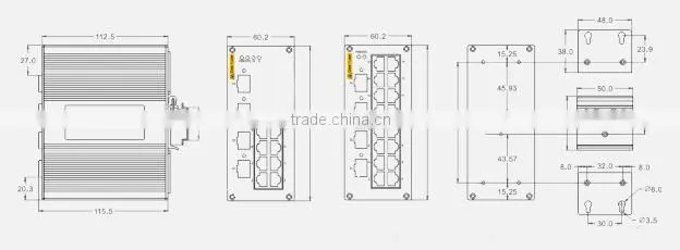 12 port Managed Industrial Ethernet Switches with 8+4G, i612A
