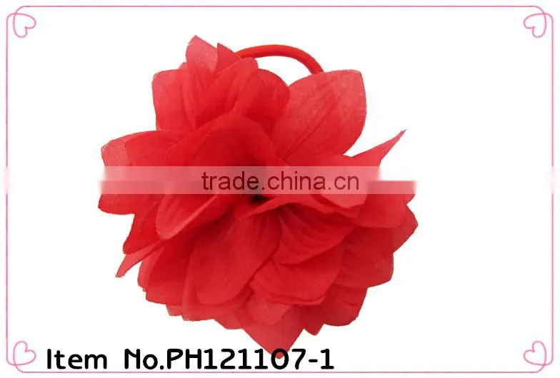 bright color chiffon silk ribbon elastic hair bands hair ties