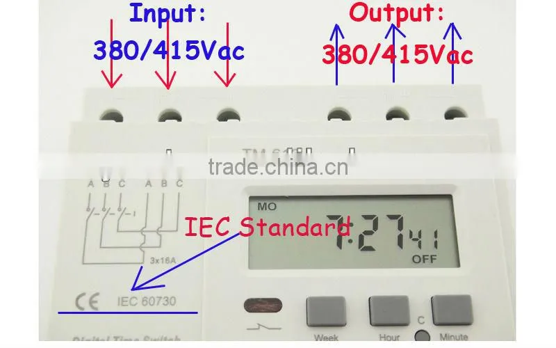 7 Days 380V 3 Phases Timer Switch