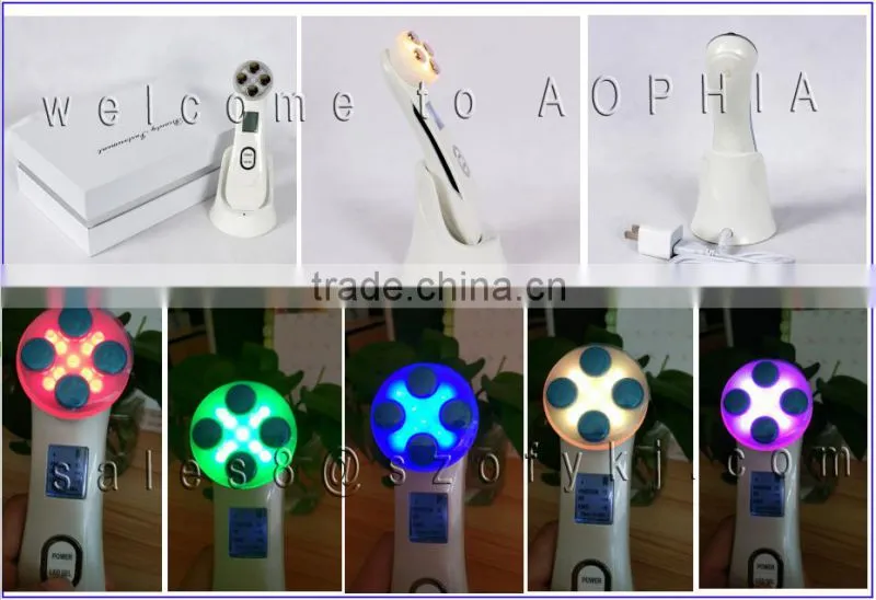 6 colors LED and RF/EMS Sonic Skin scrubber facial beauty product