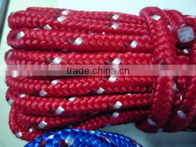 colored 4mm polyethylene braided rope cord string/ double braided polyester rope