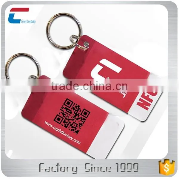 QR code printed 13.56MHZ MIFARE Classic 1K /4K Keyfob RFID Tags Stickers