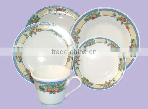 20pcs porcelain dinner plate with decal printing 20pcs dinnerware sets