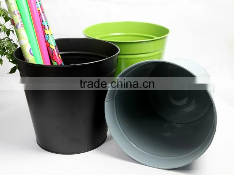 2015 Simple Tin Round Waste Bin Rubbish Bin
