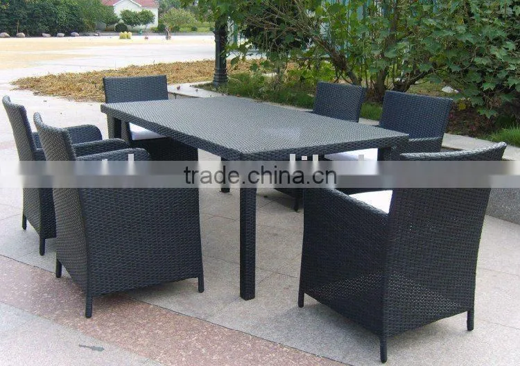rattan garden furniture table and chair 6 seats