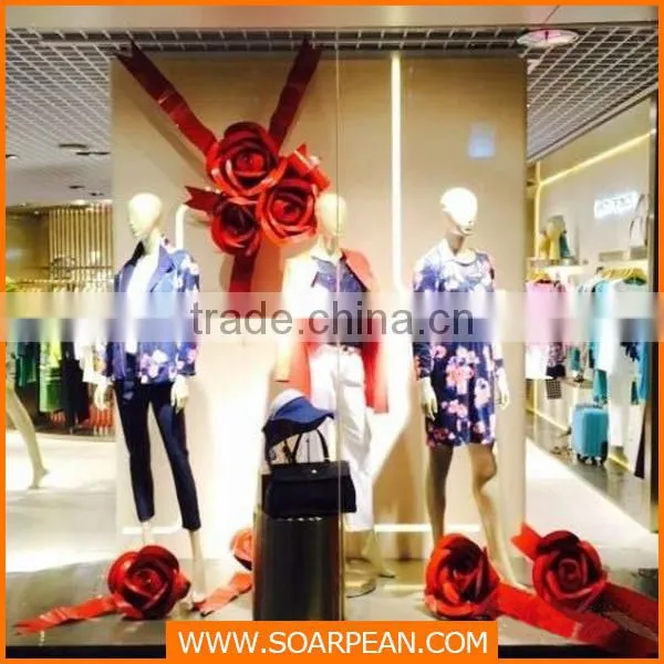 Customized Decorative Red Metal Rose Flower