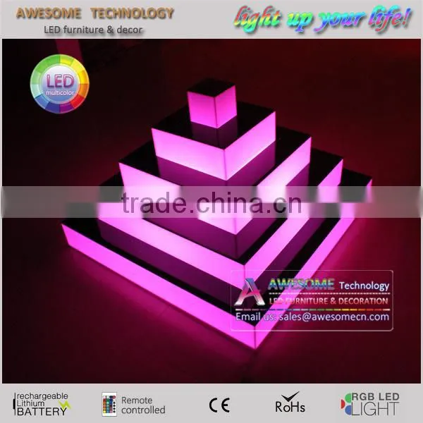 pyramid shape acrylic display stand / wedding cake stand