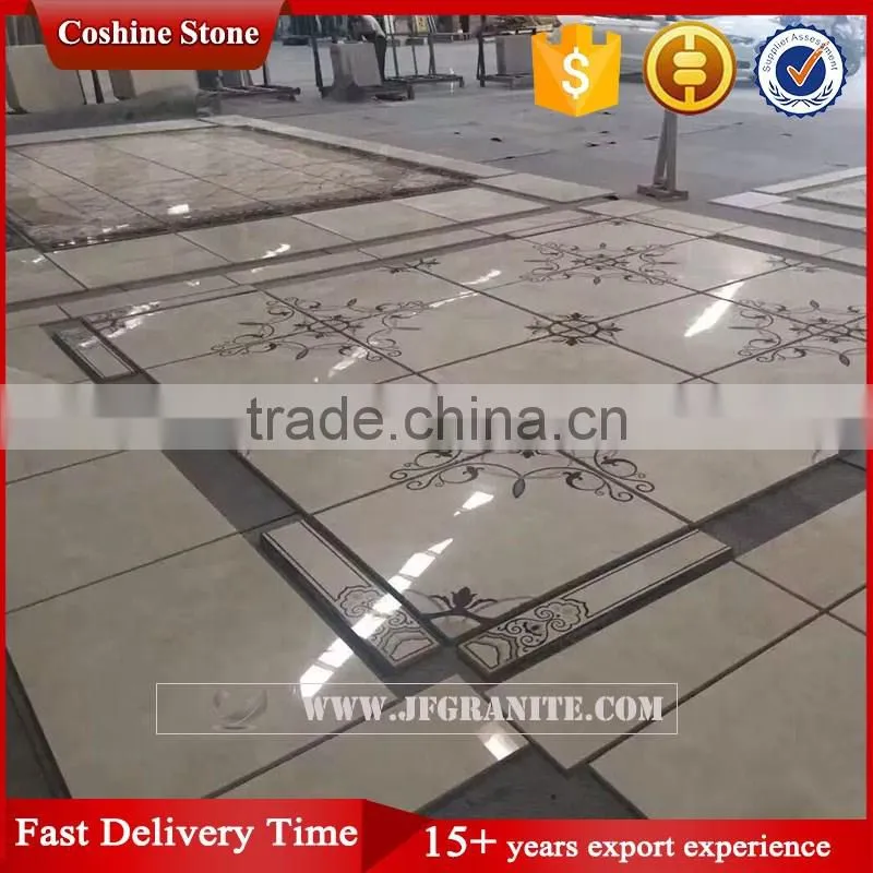 Jianfa flower design water jet marble tile floor medallions