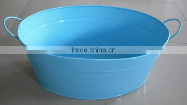Large Galvanized Steel Round Bucket