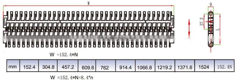 900Y-005 series plastic mesh conveyor belt/plastic Flush grid conveyor modular belts