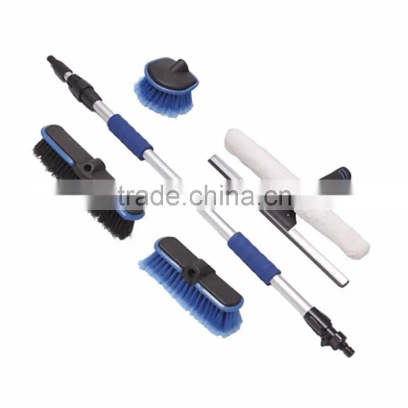 home and car cleaning brush kit with water fed telescopic handle
