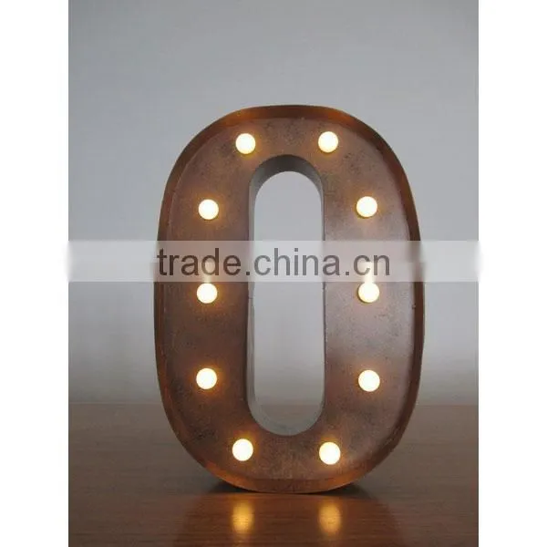 Led O shape industrail Metal Alphabet Letter