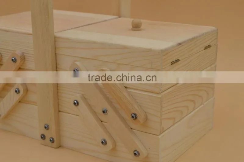Unfinished Wooden Sewing Box