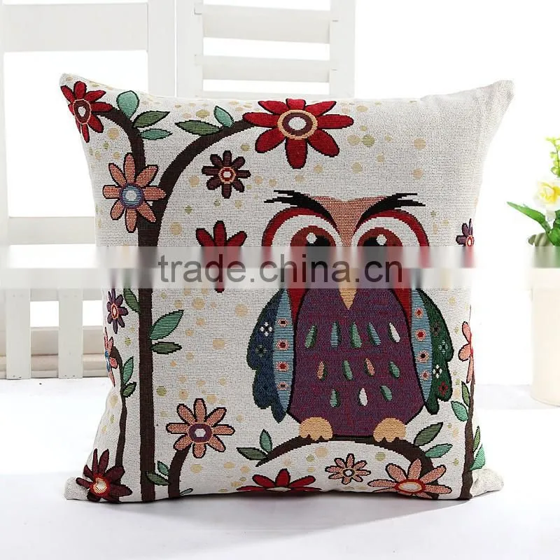 decorative pillowcase capa de almofadas owls linen vintage cushion sofa throw pillows cojines cushions home decor