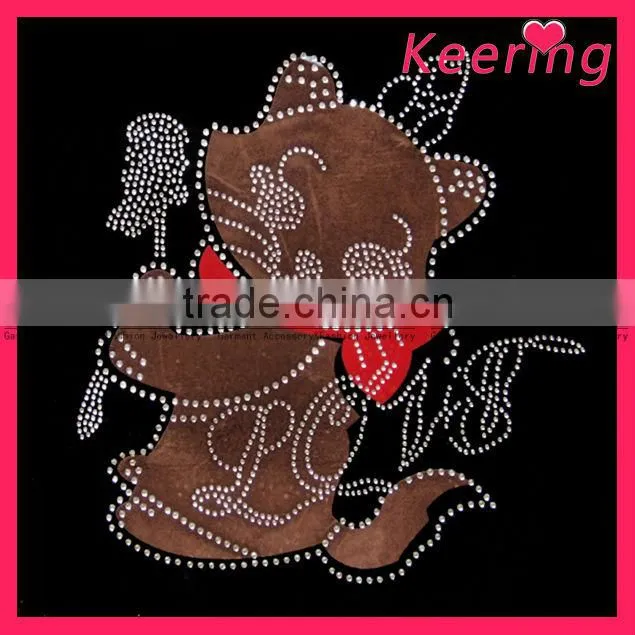 fashion hot fix transfer rhinestone animal motif WHF-173