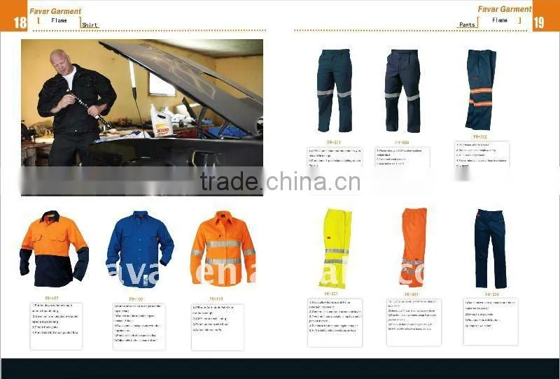 Cotton Cargo Pocket Work Pants for Men EN471 Hi Viz Reflective Trousers