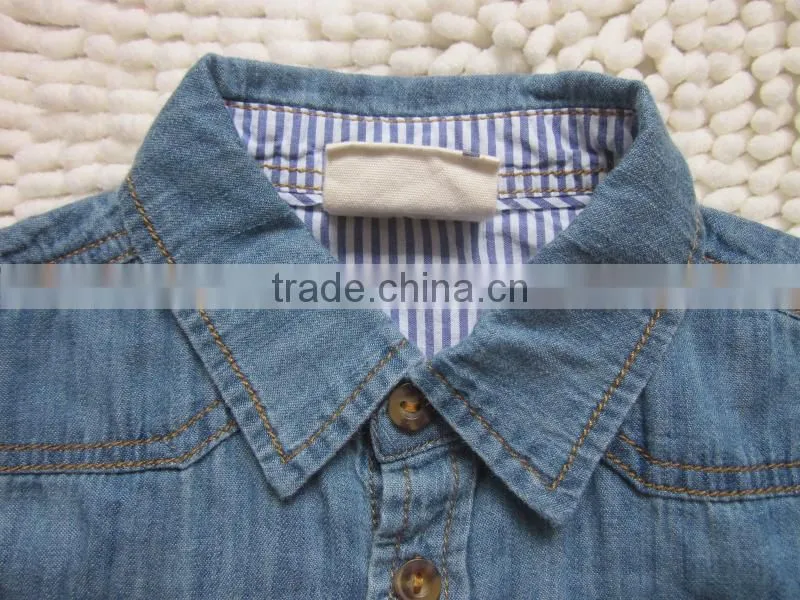 Kid's new design fashion short sleeve denim shirt clothing stocklots