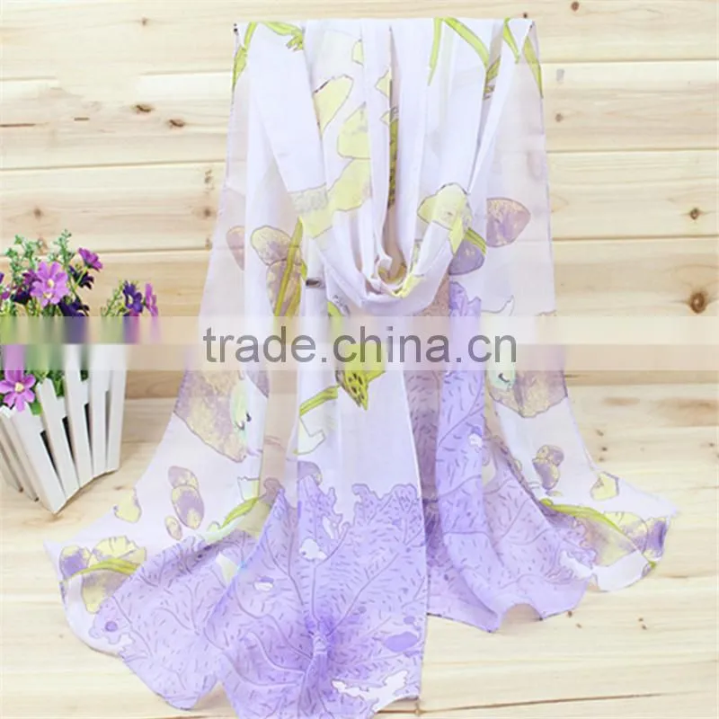 custom digital print with Dandelion Pattern Scarf silk scarf Chiffon scarf