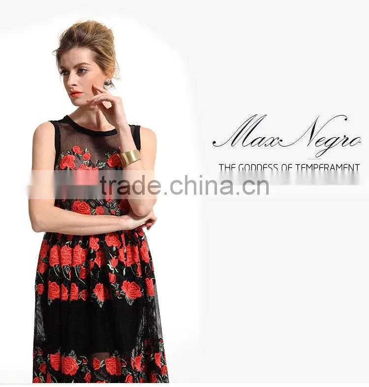 Girl 's Vintage Flower Tulle Layered Cocktail Dress