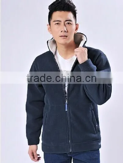 Europe Style Fashion Cheap Winter Plain Full Zip Polar Fleece Jacket Hoodies With Side Pocket