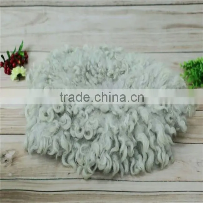Curly round Felted blanket Basket filler Newborn wool blanket Backdrop photography props Background Fully wool basket stuffer