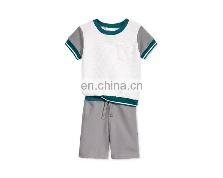 Baby Boys' stylish Colorblocked T-Shirt & Shorts Set