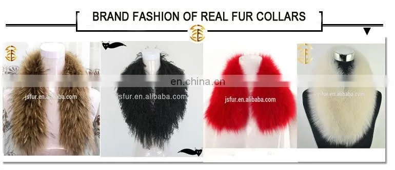 Real Raccoon Fur Collar Women`s Neck Warmers Fur Scarf Shawl