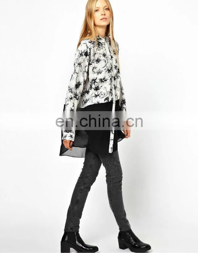 Famous fashion brand hot selling latest blouse designs women blouse